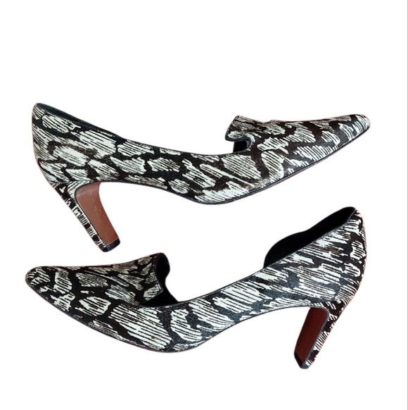 Derek Lam Black and White Patterned Calf Hair D'Orsay Heels Size 6 - Picture 10 of 10